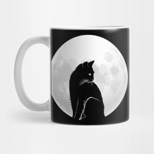 Black Cat and Full Moon Mug